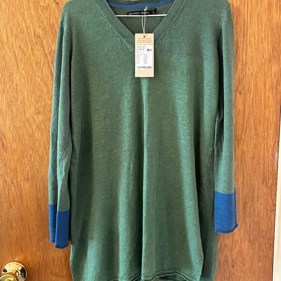 Gudrun Sjoden Two Tone Linen Tunic NWT - Picture 1 of 5
